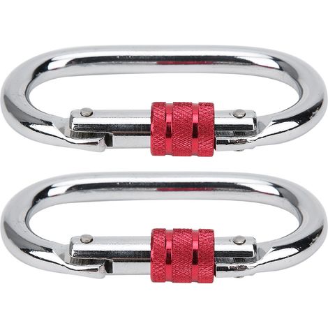 Lot de 2 mousquetons d'escalade et de yoga aérien avec boucle de type O (1/5)