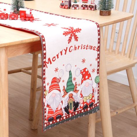 Chemins De Table Noel - Chemin De Table En Tissu 13 x 71 Pouces - Décoration De Table Pour Cuisine Salle À Manger Café Fête Intérieure Extérieure - 1 Pièce