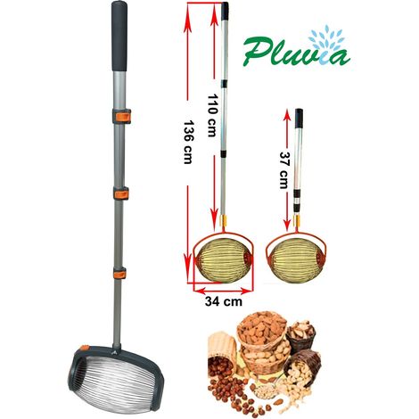 Raccoglifrutta Pluvia con manico telescopico in alluminio, 37-110 cm