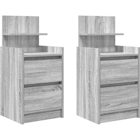 Maison Exclusive - Tables de chevet avec 2 tiroirs 2 pcs sonoma gris 38x34x80 cm