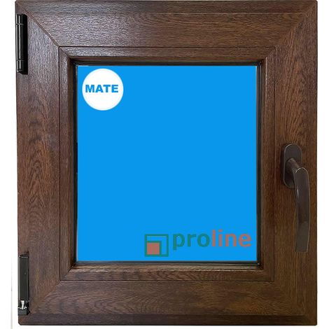 Ventana PVC 500x600 Nogal Oscilobatiente Izquierda Vidrio Mate (1/5)