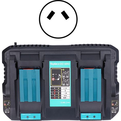Chargeur de batterie lithium double port intelligent avec interface USB, entrée AC 100‑240V et prise AU (1/5)