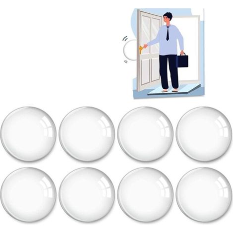 Butée de porte adhésive transparente, 8pcs butée de porte murale butée de porte transparente, butée de porte murale, pare-chocs de porte d'armoire, amortisseur de porte d'armoire, butée en caoutchouc