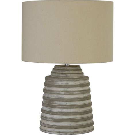 Lampada Da Scrivania Contemporanea Liana Cemento Cromo Tessuto 1 Luce E14 (1/3)