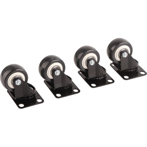 4 Stück Universalräder, 2 Kugellager, abnehmbar, geräuschlos, verschleißfest, flach, drehbar, PVC-Stahldraht (1/5)