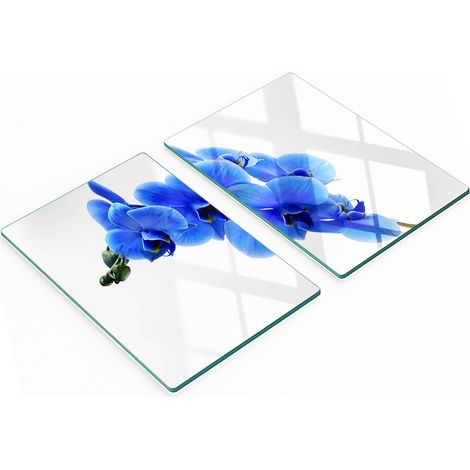 Taglieri decorativi in vetro temperato, orchidea blu, 2x40x52 cm (1/5)