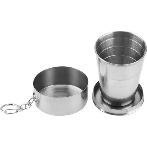 Verre pliable en acier inoxydable pour extérieur, camping et voyage (6 plis, 60 ml) (1/5)