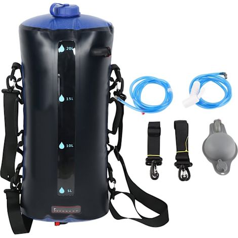 20L Outdoor Shower Water Bag with Pressure Foot Pump and Shower Nozzle for Hiking Camping (1/5)