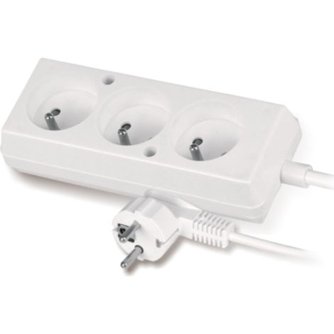 Prolunga per uso domestico con 3 prese, 5 metri Z/U - VT-300-1305