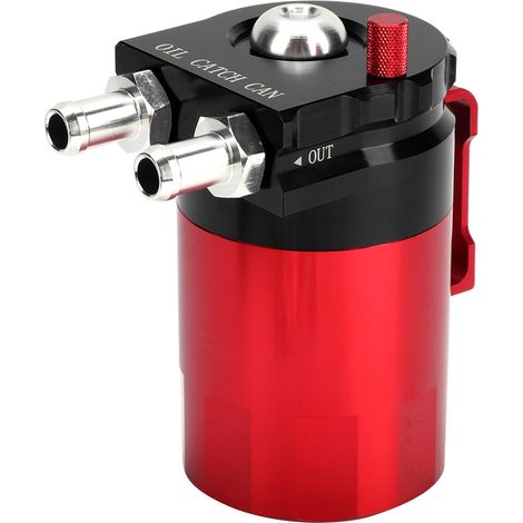 Universeller 300-ml-Ölabscheider mit Prallblech, roter Entlüftungsbehälter für Autotuning-Zubehör, Motorölauffangbehälter (1/5)