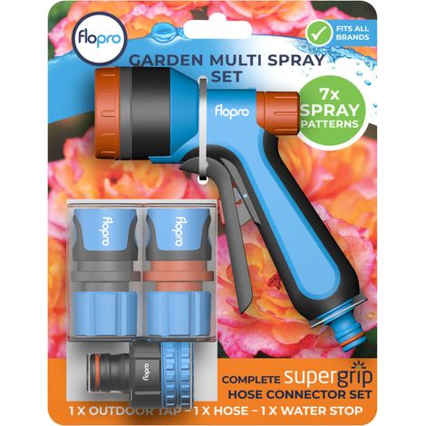 Flopro Garden 7 Pattern Multi Spray Gun Set With Connectors FLO70300786