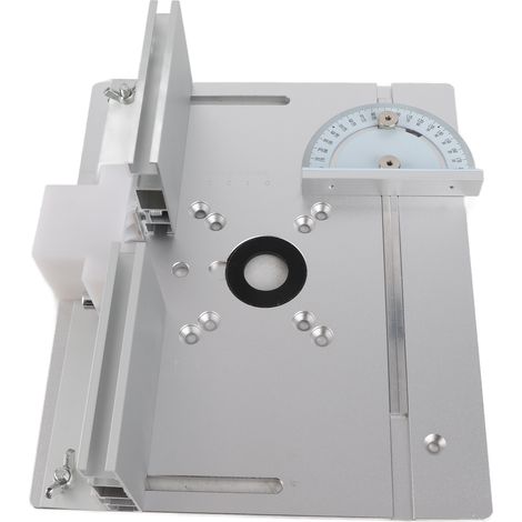 Eosnow Plaque d'insertion de Table de routeur, Double trou en alliage d'aluminium, planche rabattable pour fraisage du bois pour Machine à graver électrique,argenté (1/4)