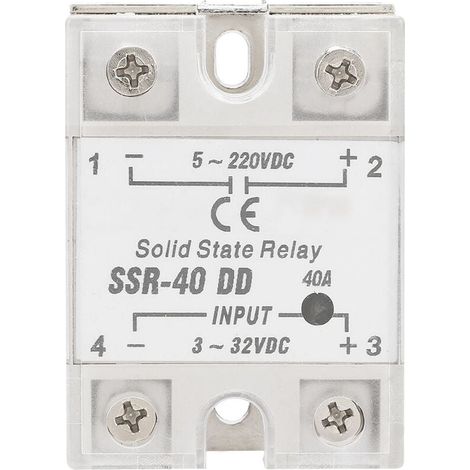 Relais à semi-conducteurs SSR-40 DD 40A 5-220VDC pour le processus d'automatisation industrielle (1/4)