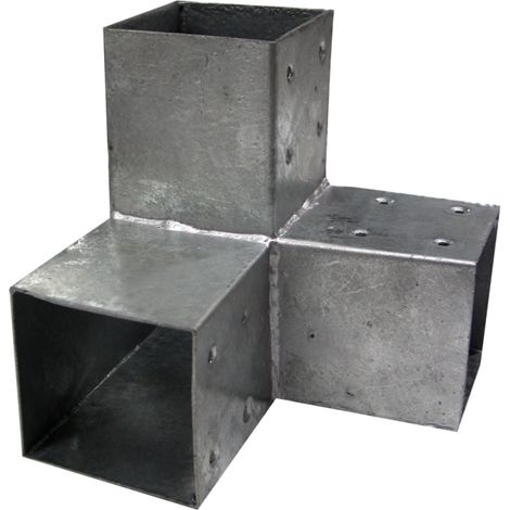Winox – Connecteur 3D angles 90° pour poteau 9x9 cm – Acier galvanisé – Fixation par 12 trous Ø 5 mm – Pour structures extérieures