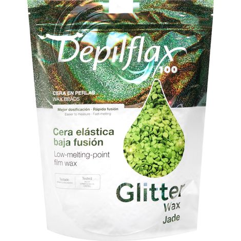 Depilflax 100 cera depilatoria flexible de baja fusión color perla jade 1000 g