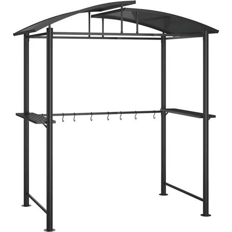 Gazebo de barbecue sans fumée couleur charbon et cadre latéral, dimensions : 210x114x230 cm, acier. (1/5)