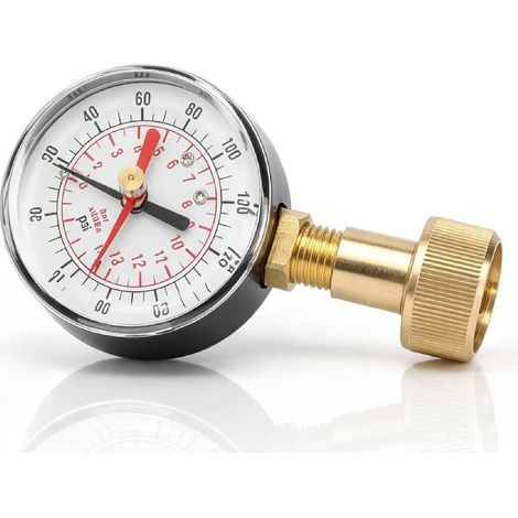 Water Pressure Gauge, 0 to 200psi Water Pressure Test Gauge with Female Thread 3/4 105mm/4.1in Dual Scale Hydraulic Pressure Tester for (1/5)