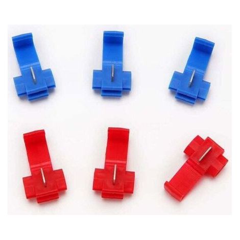 50 Pieces Electrical Terminal Quick Connector, Quick Self-Stripping Breakout Connector, Scotch Lock Connectors (25 Pieces Red, 25 Pieces Blue) (1/5)