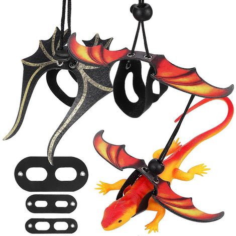 Lot de 2 laisses pour dragons barbus, lézards d'extérieur, laisses pour reptiles, accessoires pour reptiles (1/5)