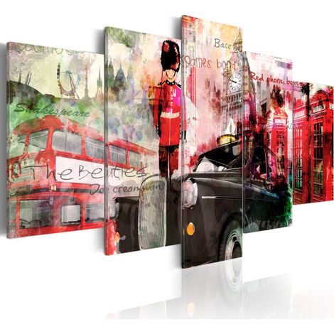 Tableau Imprimé 5 Panneaux "Mémoires de Londres" 50 x 100 cm (1/2)