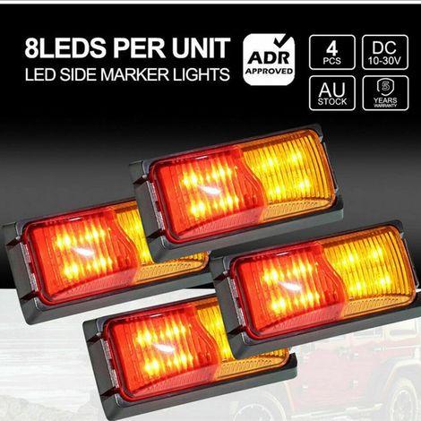 8 LEDs Auto LKW Rücklicht Warnleuchten Rückleuchten Wasser
