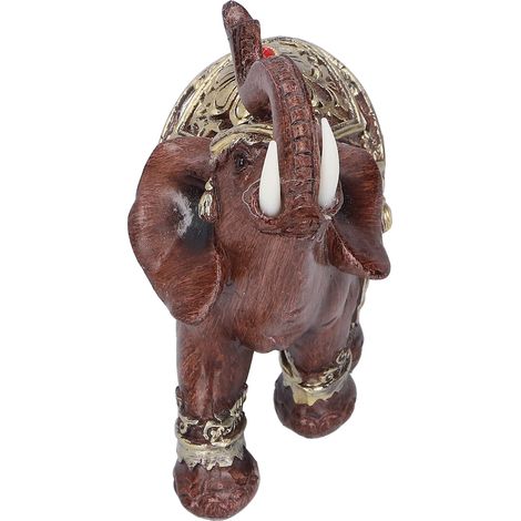 Statue d'éléphant en résine, figurine décorative pour bureau ou salon, rouge, taille M, 11 x 6 x 11 cm (1/5)