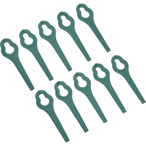 Packung mit 25 hochfesten grünen ABS-Kunststoff-Ersatzmessern für Rasenmäher. (1/5)