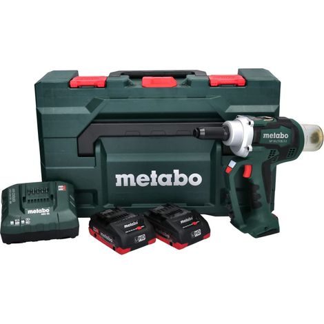 Metabo - Rivettatrice a batteria 18V, 2 batterie LiHD da 4,0 Ah, caricabatterie 619002800 (1/5)