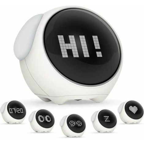 Tigrezy Kinderwecker, wiederaufladbarer digitaler Wecker, niedlicher Emoji-Kinderwecker, Kinderwecker mit sprachgesteuertem Nachtlicht (1/4)