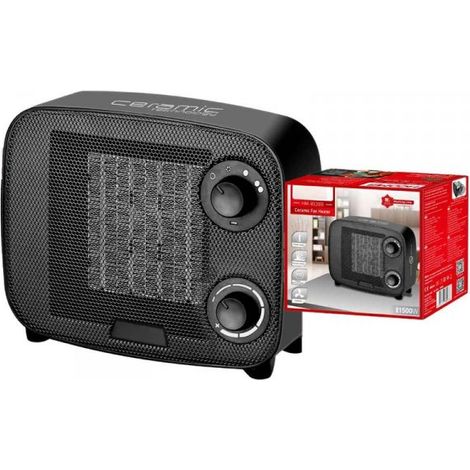 Mini Termoventilatore in Ceramica Potenza Regolabile 750W 1500W con Livelli Regolabile con Autoprotezione Surriscaldamento Nero