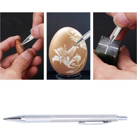 Crayon à dessin, marqueur céramique, outil de gravure, outil de coupe, pointe en acier tungstène pour métal/verre, argent (1/5)