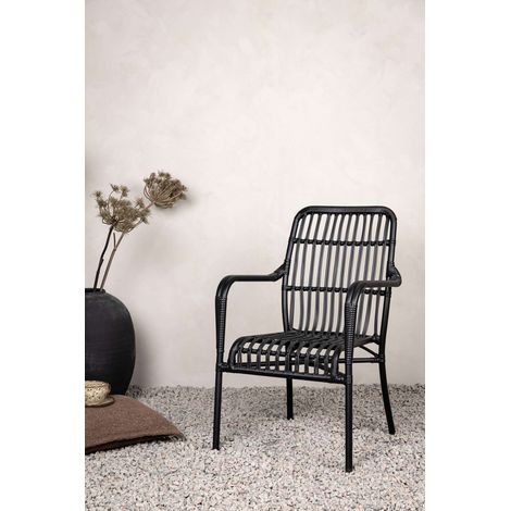Rizal chaise longue empilable noir.