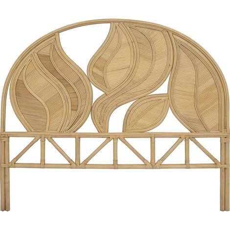 Vente-Unique – Tête de lit 160 cm en rotin naturel – Finition cannage – Hauteur 135 cm – Pour lit 2 places – Livrée montée