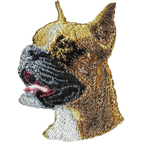 Boxer, Boxer I: parche con forma de perro, parche bordado, decoración única para mochilas de Art-Dog (1/3)