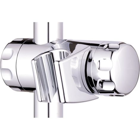 Schläfer 8126024 Saliscendi Doccia, Supporto Asta Doccia Saliscendi in Abs, Supporto Soffione Doccia Universale Regolabile e Ruotabile a 360°, Diametro Tubo Doccia 22mm, Finitura Ottone Cromato