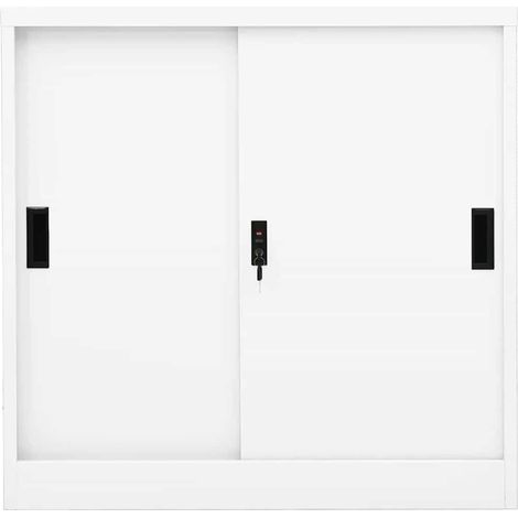 Maison Exclusive - Büroschrank mit Schiebetür Weiß 90x40x90 cm St (1/5)