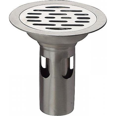 BEBUSINGOTO Desagüe de suelo de acero inoxidable 304, sifón de 10 cm, tapa de desagüe de ducha para baño (redonda) (1/3)