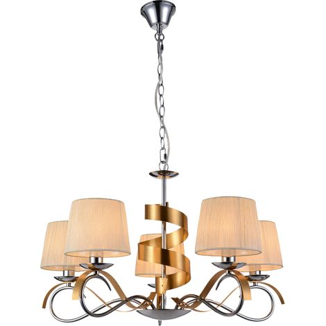 Lampadario Candellux Denis 35-23445 cromo bianco 5xE14 (1/2)