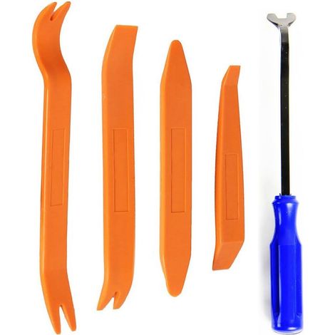 Lot de 5 Multifonction Outil Démontage Installation, pour Voiture Radio Audio Garniture Intérieure Dash Tableau de Bord, Installateur Pry Outil