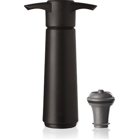 1 pompe + 4 bouchons, noir, bouchon pour vin rouge, bouchon pour bouteille de vin rouge, bouchon à vide pour vin (1/5)