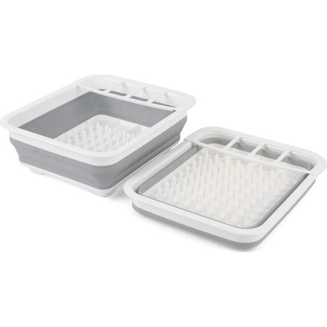 Égouttoir à vaisselle pliable avec support – Compact et stable – Parfait cuisine ou camping (1/5)