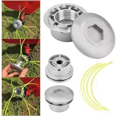 Paar universelle Aluminium-Trimmerköpfe, Trimmerfaden-Set, Zubehör für Rasentrimmer und Freischneider (1/4)