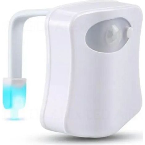Veilleuse Toilettes - Détecteur Mouvement - 16 Couleurs LED - Étanche IP44 - 4,5 V 1 W - Blanc - 6,8 x 6,7 x 1,7 cm - 1 Pièce (1/5)