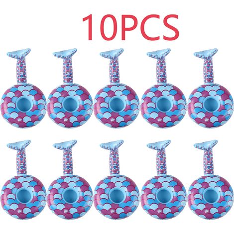 (10 unités) Porte-boissons flottants pour piscine, flotteurs gonflables, parfaits pour les fêtes à la piscine.