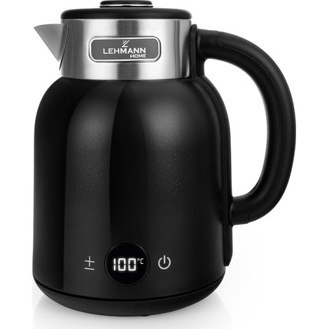 Bouilloire Électrique 1,5 L avec Temperature Réglable 40-100 °C, 2200 W, Ebullition Rapide, Fonction de Maintien au Chaud, Écran LED, Intérieur Inox, Arrêt Automatique, sans BPA, Noir (1/5)