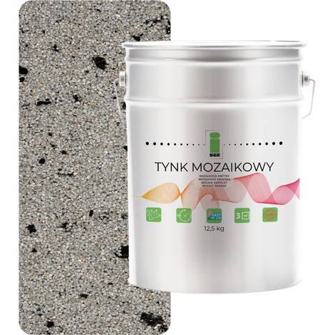 INTONACO MOSAICO RESINA GRIGIO CON MICA CLASSE 1 MOSAICO 12,5 Kg RESISTENTE AL GELO (1/5)