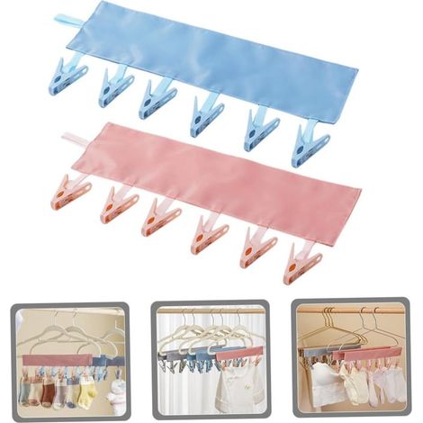 Cintres à pince pliables pour chaussettes et sous-vêtements, portant portable et stable, gain de place pour les voyages et la maison, conception pliable multifonctionnelle (1/5)