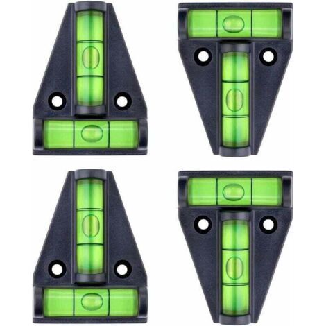 Livella a bolla, piccola livella magnetica a forma di T con 2 bolle di livellamento. Set da 4, per accessori per camper, stabilizzatori, telecamere o altre attrezzature da livellare.