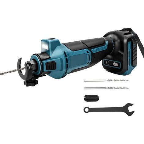 Coupe-plaques de plâtre rotatif sans fil compatible avec batterie Makita 18 V, outil de coupe pour plaques de plâtre, scie spirale sans fil, éclairage LED, 3 vitesses 20 000/25 000/30 000 tr/min, régl (1/5)