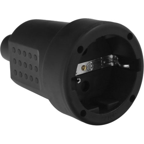 Base aérea industrial Schuko con toma de tierra 4/4,8mm fabricada en goma color negro (1/5)
